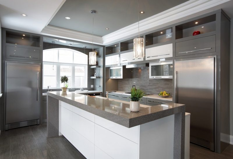 Large Grey Kitchen Countertop